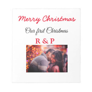 Unser erstes Weihnachten Name Foto Hochzeit Verlob Notizblock