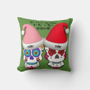 Unser erstes Weihnachten personalisiertes Zucker-S Kissen
