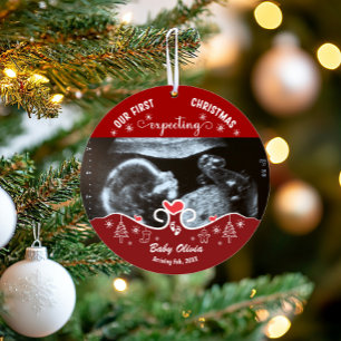 Unser erstes Weihnachten Schwangerschafts-Ultrasch Ornament