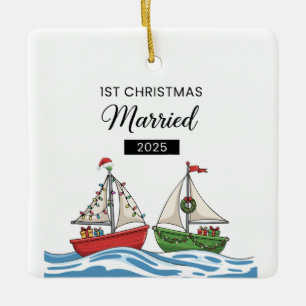 Unser erstes Weihnachten verheiratet 2025   Süß na Keramikornament