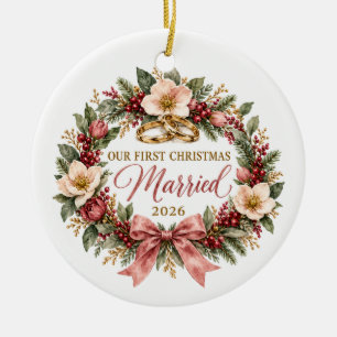 Unser erstes Weihnachten verheiratet 2026 Keramik- Keramik Ornament