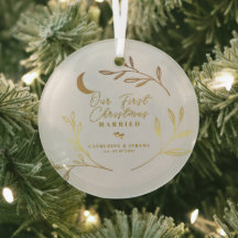 Unser erstes Weihnachten verheiratet Botanical Scr