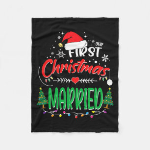 Unser erstes Weihnachten verheiratet Frischvermähl Fleecedecke