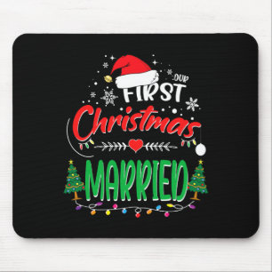 Unser erstes Weihnachten verheiratet Frischvermähl Mousepad