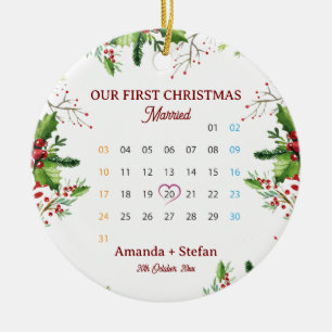 Unser erstes Weihnachten verheiratet Geschenk-Kale Keramik Ornament