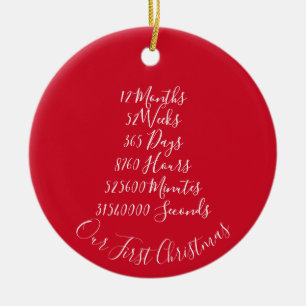 Unser erstes Weihnachten verheiratet Jubiläum 1 Ja Keramik Ornament