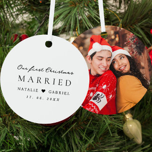 Unser erstes Weihnachten verheiratet moderne Neuve Ornament Aus Metall