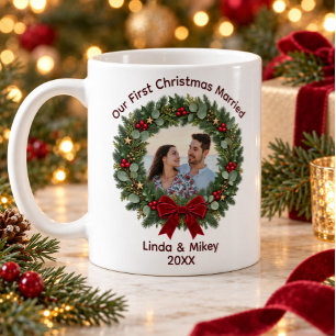 Unser erstes Weihnachten verheiratet Roter Bogen K Kaffeetasse