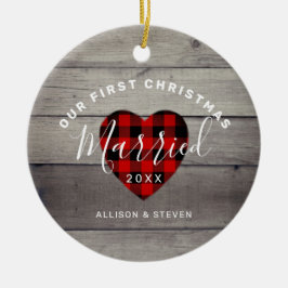 Unser erstes Weihnachten Verheiratet rustikal Pers Keramik Ornament