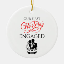 Unser erstes Weihnachten verlobt 2025 Keramik Ornament