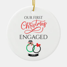 Unser erstes Weihnachten verlobt 2025 Keramik Ornament