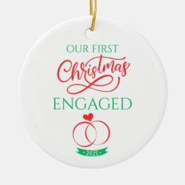 Unser erstes Weihnachten verlobt 2025 Keramik Ornament