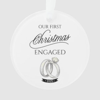 Unser erstes Weihnachten verlobt 2025 Ornament