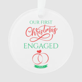 Unser erstes Weihnachten verlobt 2025 Ornament