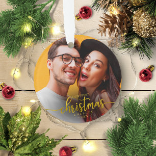 Unser erstes Weihnachten Verlobt Einfaches elegant Ornament
