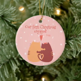 Unser erstes Weihnachten verlobt! Niedlich Keramik Ornament