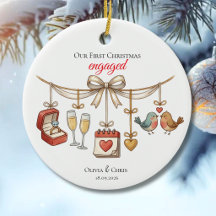 Unser erstes Weihnachten verlobt Süßer Ring Datum 