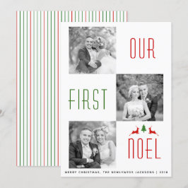 Unser erstes Weihnachten Weihnachtsstreifen Fotoka Einladung
