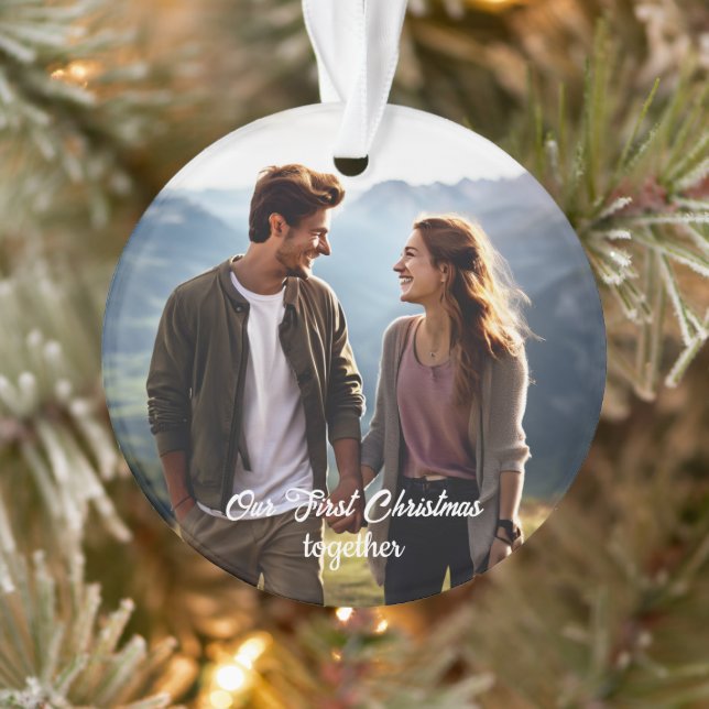 Unser erstes Weihnachten zusammen 1 Foto Ornament (Baum)