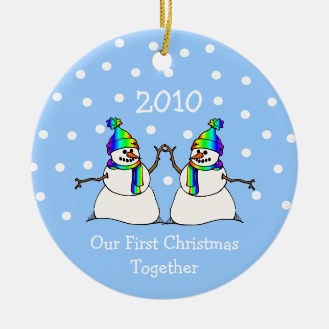 Unser erstes Weihnachten zusammen 2010 (GLBT Keramik Ornament (Vorne)