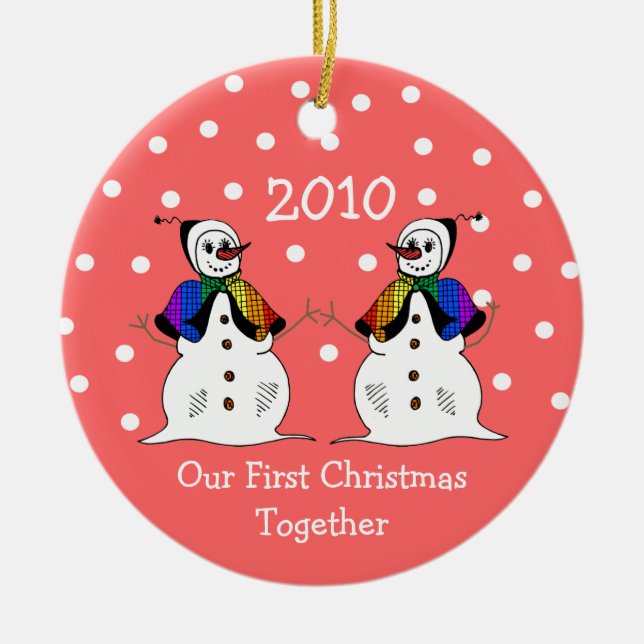 Unser erstes Weihnachten zusammen 2010 (GLBT Keramikornament (Vorne)