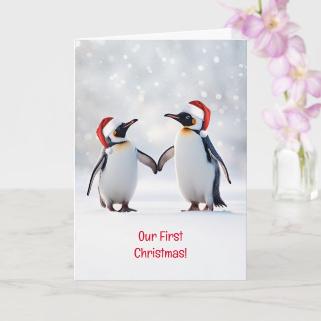 Unser erstes Weihnachten zusammen Cute Pair Karte (Orchidee)