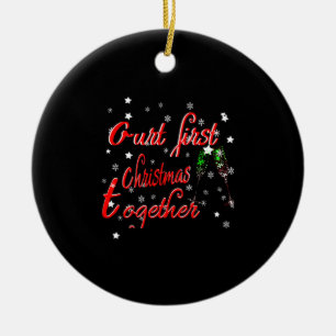 Unser erstes Weihnachten zusammen frohe Weihnachte Keramik Ornament