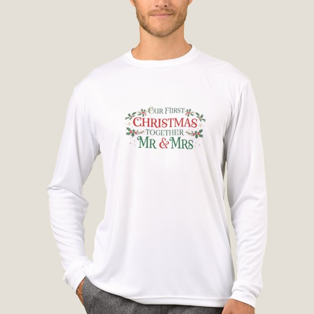Unser erstes Weihnachten zusammen Herr & Frau Tri-Blend Shirt (Vorderseite)