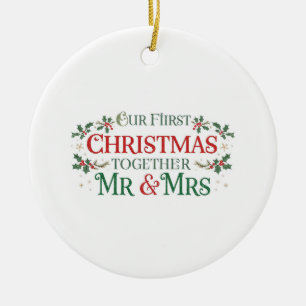 Unser erstes Weihnachten zusammen Herr und Frau Keramik Ornament