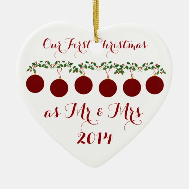 Unser erstes Weihnachten zusammen Keramikornament (Vorne)