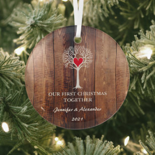 Unser erstes Weihnachten zusammen Liebe Baum rusti Ornament Aus Glas