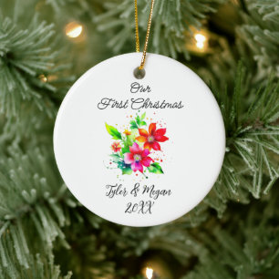 Unser erstes Weihnachten zusammen personalisiert Keramik Ornament