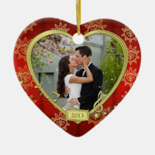 Unser erstes Weihnachten zusammen Red Gold Foto Xm Keramik Ornament