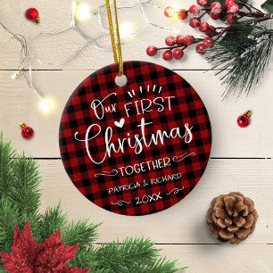 Unser erstes Weihnachten zusammen Rustic Chic Farm Keramik Ornament