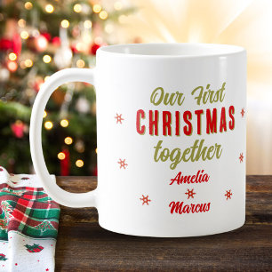 Unser erstes Weihnachten zusammen Schneeflocken Kaffeetasse