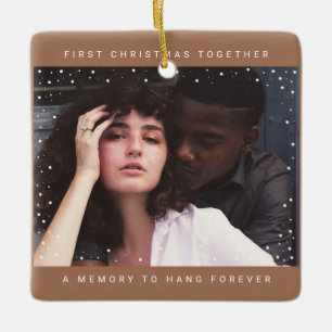 Unser erstes Weihnachten zusammen White Snow Overl Keramikornament