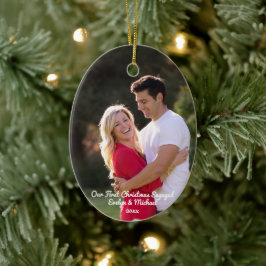 Unser erstes Weihnachts-Coupé-Foto Keramik Ornament