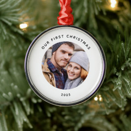 Unser erstes Weihnachts-Coupé-Foto Ornament Aus Metall