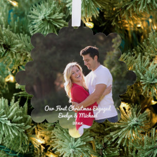 Unser erstes Weihnachts-Coupé-Foto Ornament Karte