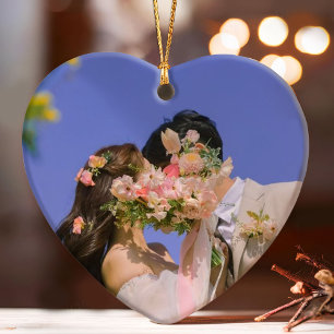 Unser erstes Weihnachts-Elegante Rose Gold Couple Ornament