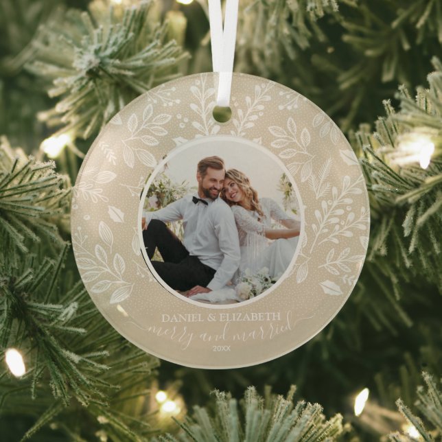 Unser erstes Weihnachts-Foto Elfenbein Ornament Aus Glas (InSitu)