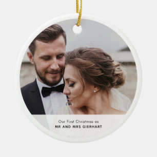 Unser erstes Weihnachts-Foto ist maßgeschneidert Keramik Ornament