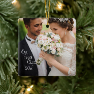 Unser erstes Weihnachts-Foto Jahr personalisiert U Keramikornament
