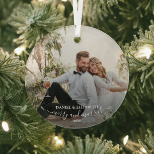 Unser erstes Weihnachts-Foto Ornament Aus Glas