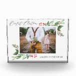 Unser erstes Weihnachts-Holly-Jolly-Foto Fotoblock<br><div class="desc">Holly jolly Aquarell Foto Block für Neuvermählte zu Weihnachten.</div>