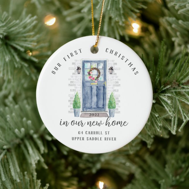 Unser erstes Weihnachts-New House-Keramik-Ornament Keramik Ornament (Baum)