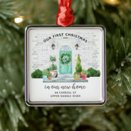 Unser erstes Weihnachts-New House Metal Ornament