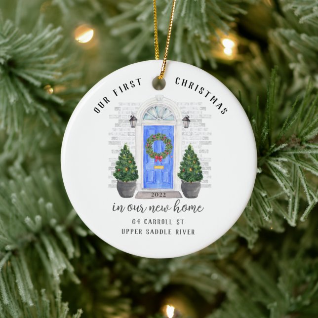 Unser erstes Weihnachts-New House Metal Ornament (Baum)