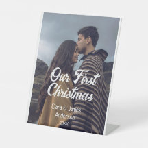 Unser erstes Weihnachts-Paar-Foto in weiß grau