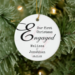 Unser erstes Weihnachts-Rosa Modernes Minimalistis Keramik Ornament